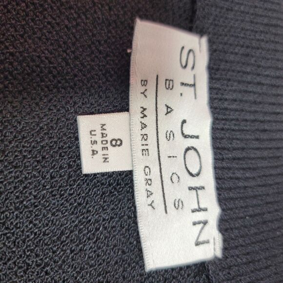 St. John Basics Santana Knit Skirt Size 8 Black Pencil Style Career Formal Wear - Picture 16 of 16